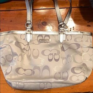Coach silver purse